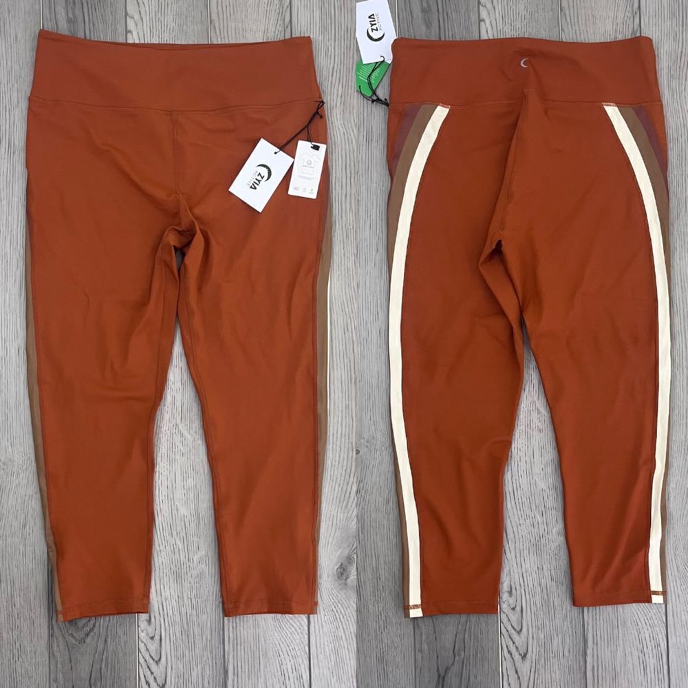 Zyia Active Joplin Size 20 Stripe Light N Tight High Rise 7/8 Pullon NEW Legging